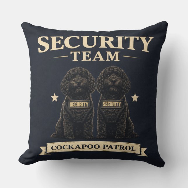 Cockapoo Security Team Gift cushion Kudde (Framsida)