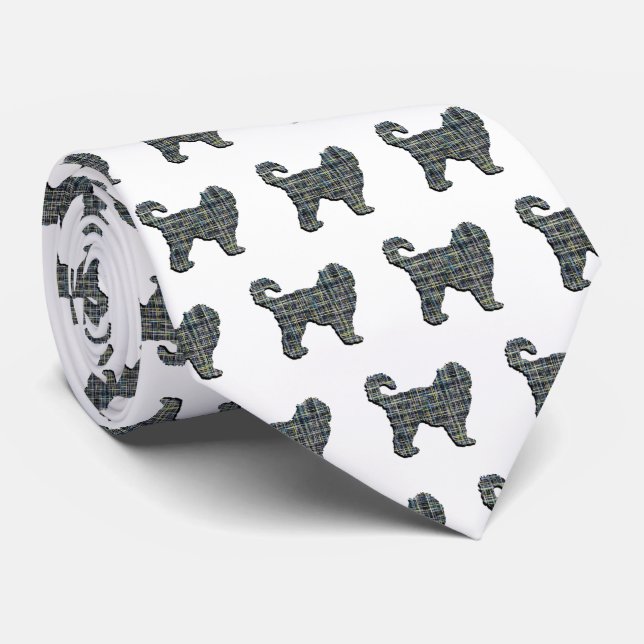 Cockapoo Silhouette Gult & Black Grid White Slips (Rullad)
