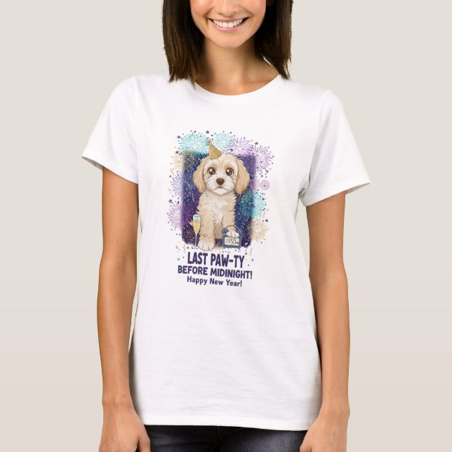 Cockapoo Sista Paw-tyn 2026! Gott Nytt År T Shirt (Framsida)