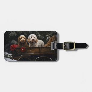 Cockapoo Snöig Släde Juldekoration Bagagebricka