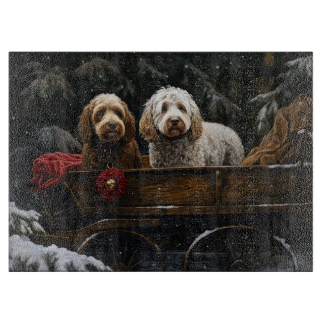 Cockapoo Snowy Sleigh-juldekretet (Framsidan)