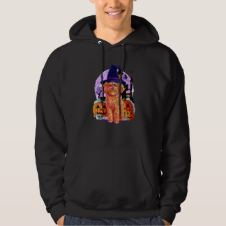 Cockapoo Söt Hund Halloween Häxa Pumpa Hoodie