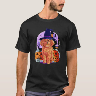 Cockapoo Söt Hund Halloween Häxa Pumpa T Shirt