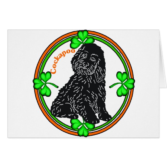 Cockapoo St patrick's day Hälsningskort (Framsidan Horizontal)