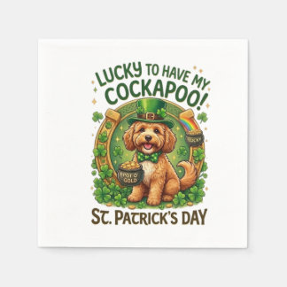 Cockapoo St Patrick's Day Lucky Dog Guldgruva Pappersservett