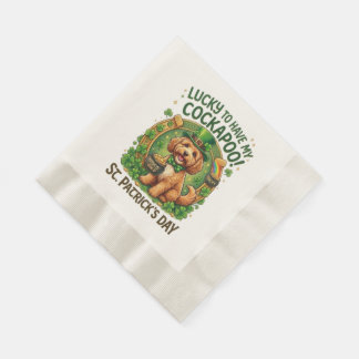 Cockapoo St Patricks Day Lucky Dog Guldgryte Pappersservett