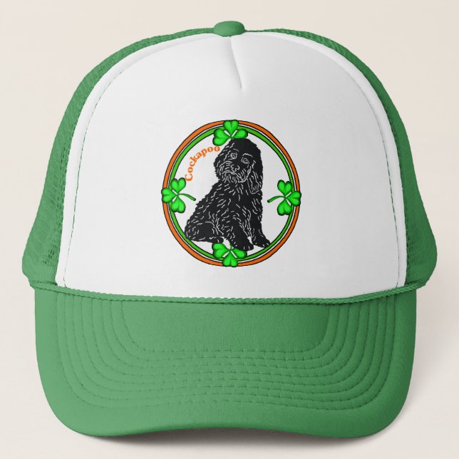 Cockapoo St patrick's day Truckerkeps (Framsida)