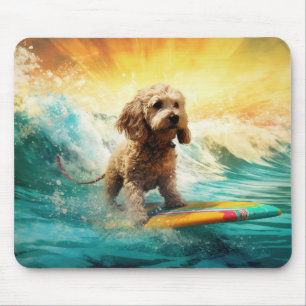Cockapoo Strand Surfning Målning Musmatta