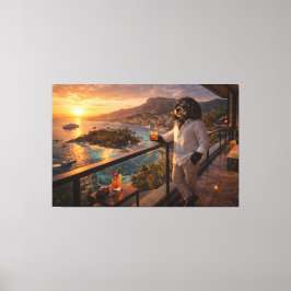 Cockapoo Sunset Canvas Art – Luxury Travel Dog Art