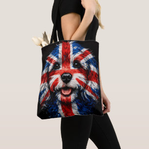 Cockapoo Union Jack Brittisk Hund Present Tygkasse