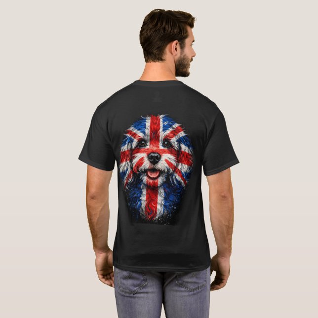 Cockapoo Union jack cool t-shirt blir (Hel baksida)