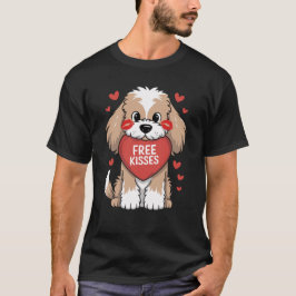 Cockapoo Valentines day Free Kisses T Shirt
