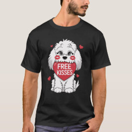 Cockapoo Valentines day Free Kisses T Shirt