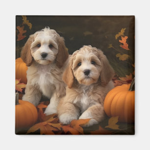 Cockapoo-valp Höstglädje Pumpa Magnet