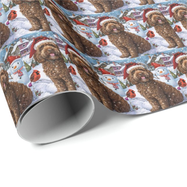 Cockapoo Vinter Vonderland Julglädje  Presentpapper (Rullad Hörn)