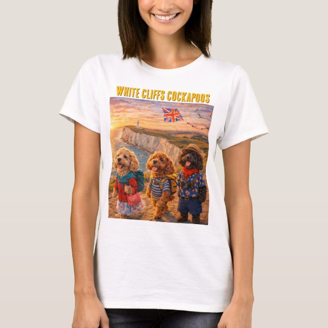 Cockapoo White Cliffs Shirt Funny Dog Gift UK T (Framsida)