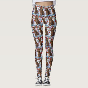 Cockapoo Winter Wonderland jul Joy Leggings
