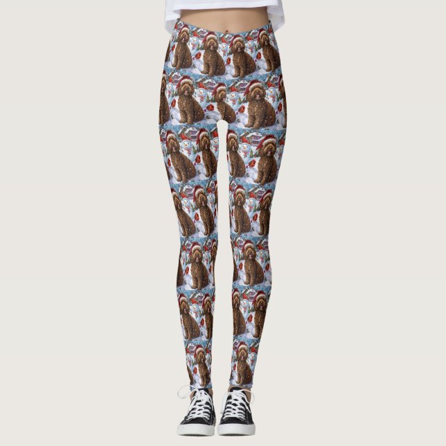 Cockapoo Winter Wonderland jul Joy Leggings (Framsida)