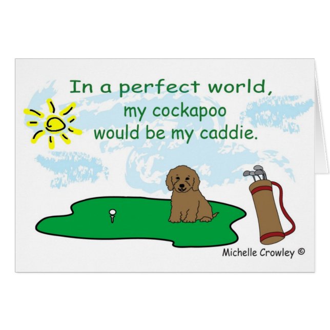 CockapooBrn Hälsningskort (Framsidan Horizontal)