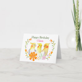 Cockatiel Älskare eget namn Grattis på födelsedage Kort