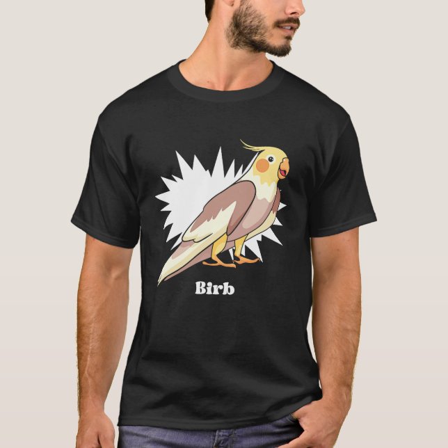 Cockatiel Birb Meme Yellow Cute Bird for Parrot Ow T Shirt (Framsida)