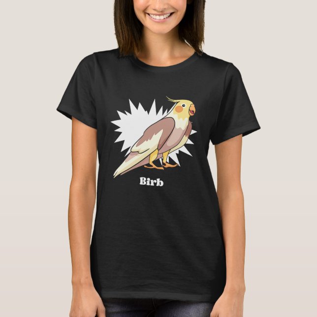 Cockatiel Birb Meme Yellow Cute Bird for Parrot Ow T Shirt (Framsida)