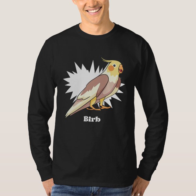 Cockatiel Birb Meme Yellow Cute Bird for Parrot Ow T Shirt (Framsida)