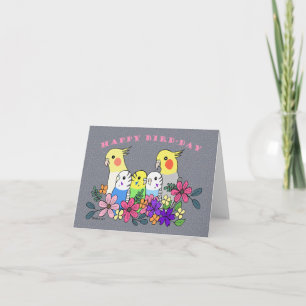 Cockatiel Budgies Parakeet Bird älskare Birthday Kort