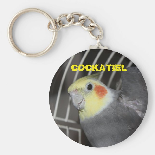 Cockatiel closeup nyckelring (Framsidan)