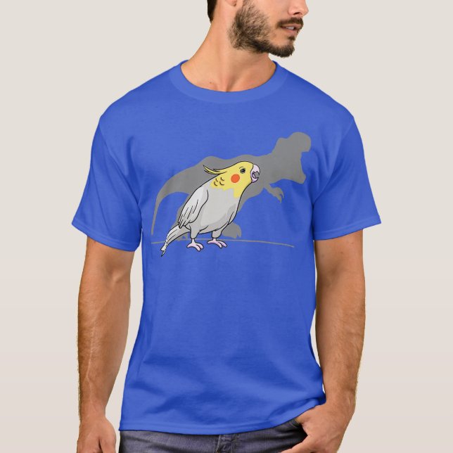 Cockatiel Cockatoo Lutino Parrot Quarrion Dino T Shirt (Framsida)