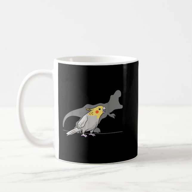 Cockatiel Cockatoo Lutino Parrot Quarrion Dinosaur Kaffemugg (Vänster)