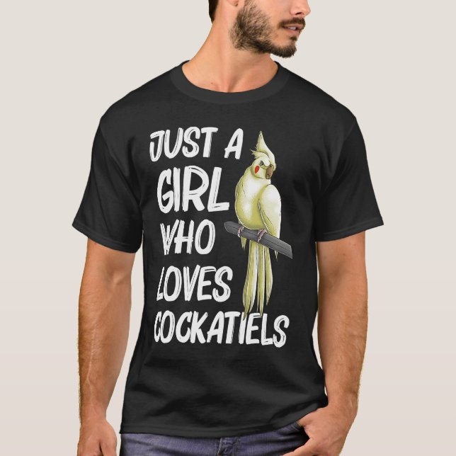 Cockatiel  for Girls Kids Bird Parrot  Owner T Shirt (Framsida)