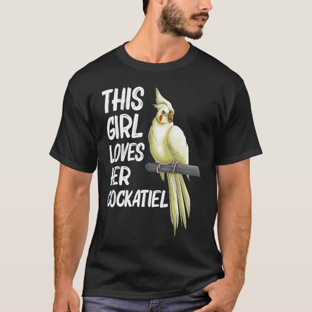 Cockatiel  for Girls Kids Bird Parrot  Owner T Shirt (Framsida)