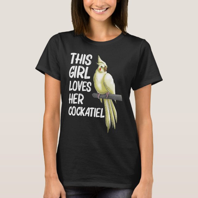 Cockatiel  for Girls Kids Bird Parrot  Owner T Shirt (Framsida)
