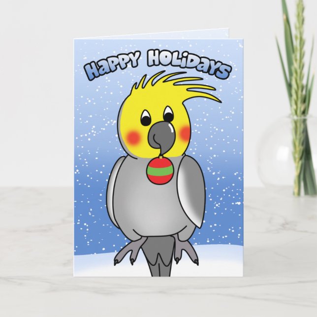 Cockatiel Glad helg julkort (Framsida)