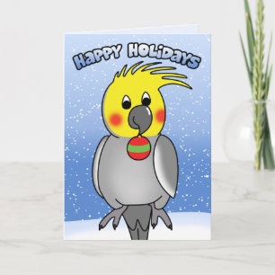 Cockatiel Glad helg julkort