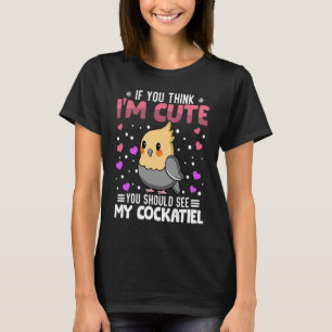 Cockatiel Heart Valentine Day Animal for Women T Shirt