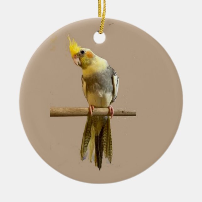 Cockatiel Julgransprydnad Keramik (Framsidan)