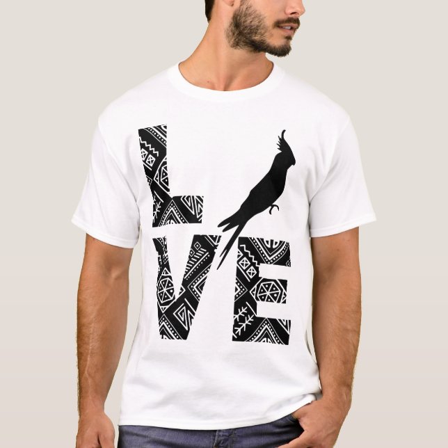 cockatiel Kärlek T Shirt (Framsida)