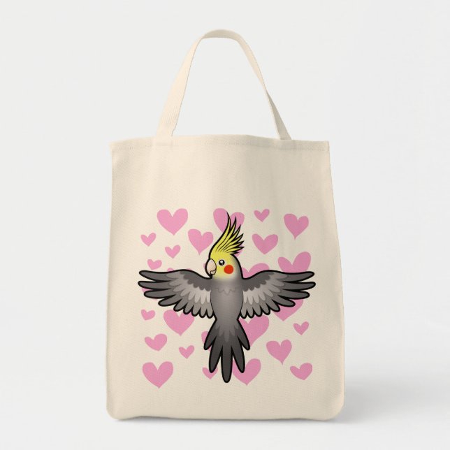 Cockatiel Kärlek Tygkasse (Framsidan)