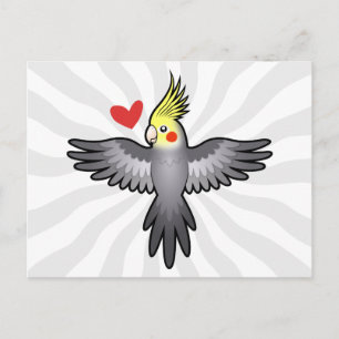 Cockatiel Kärlek Vykort
