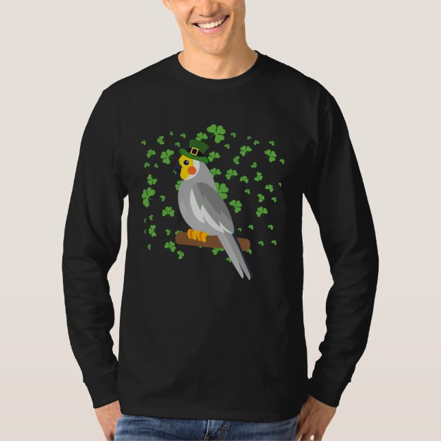 Cockatiel Leprechaun Shamrock St Patricks Day T Shirt (Framsida)