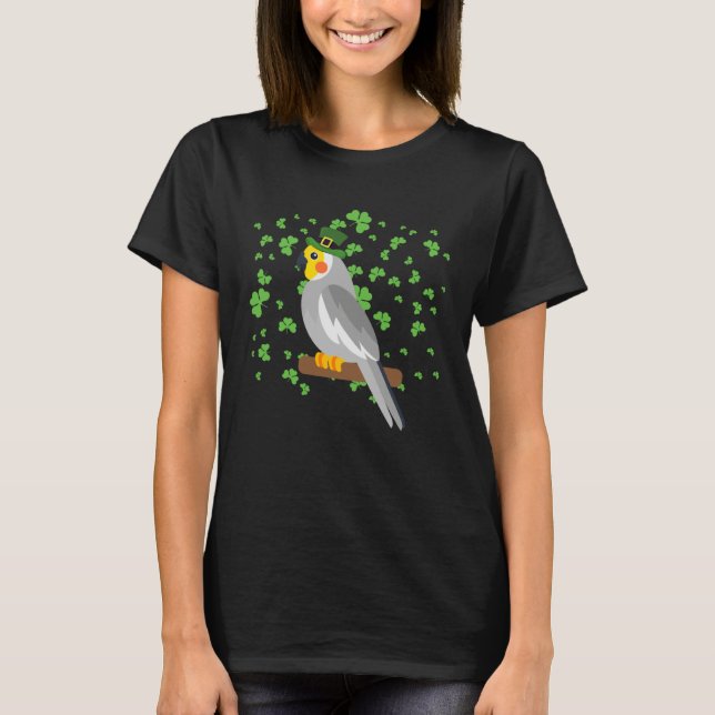 Cockatiel Leprechaun Shamrock St Patricks Day T Shirt (Framsida)