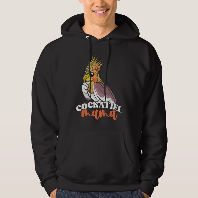 Cockatiel Mama Cute Bird Mom for Parrot Owners Hoodie (Framsida)