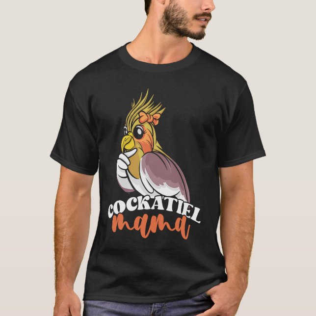 Cockatiel Mamma Cute Bird Mamma för papegojägare T Shirt (Framsida)