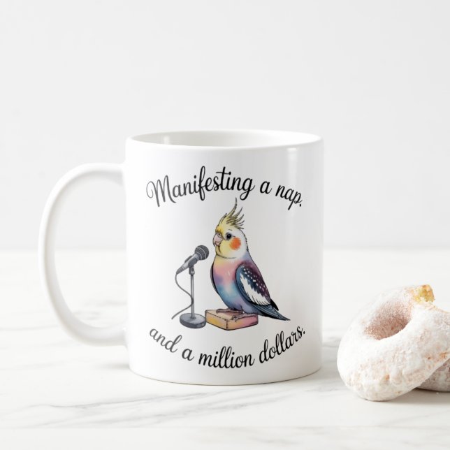 Cockatiel Manifestering Kruk - Rolig Fågelälskare  Kaffemugg (Med munk)