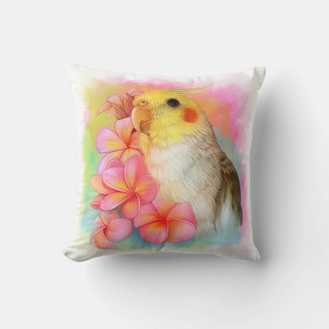 Cockatiel med frangipanien kudde (Framsida)