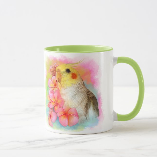 Cockatiel med frangipanien mugg (Höger)