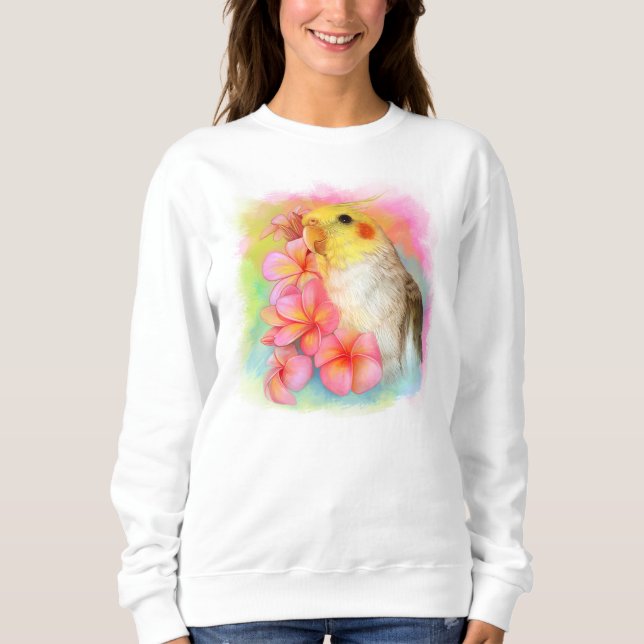Cockatiel med frangipanien tee (Framsida)
