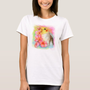 Cockatiel med frangipanien tee